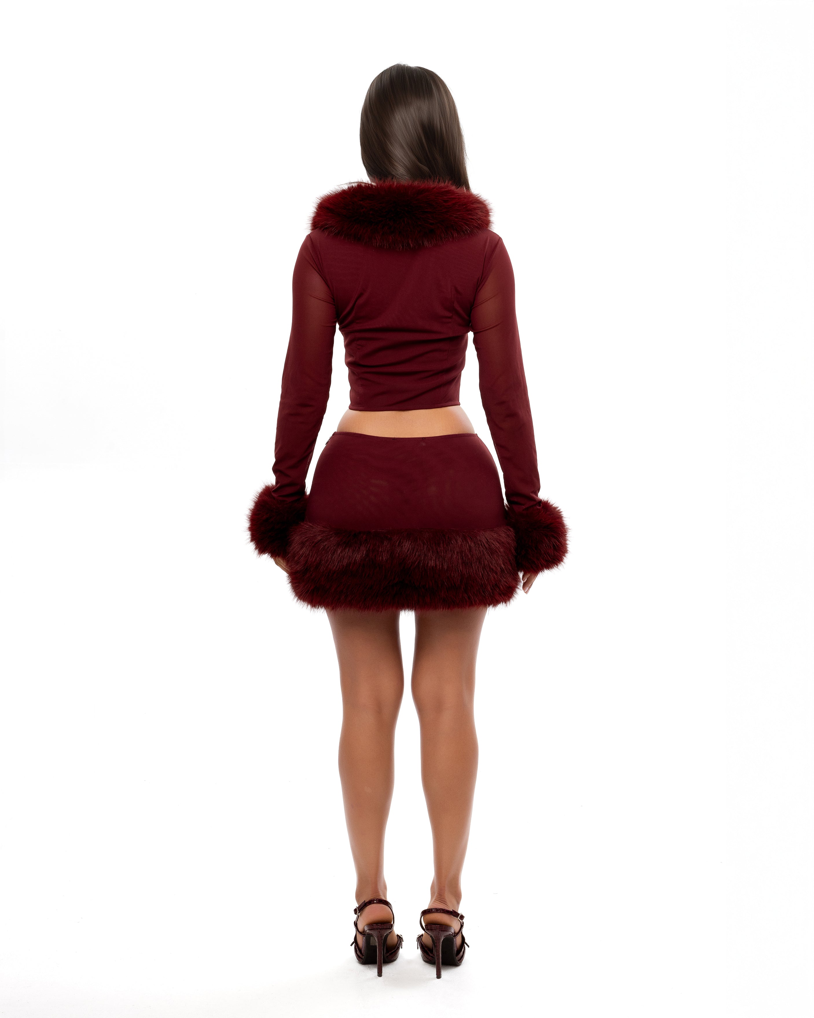 "BITTEN" Skirt - Burgundy
