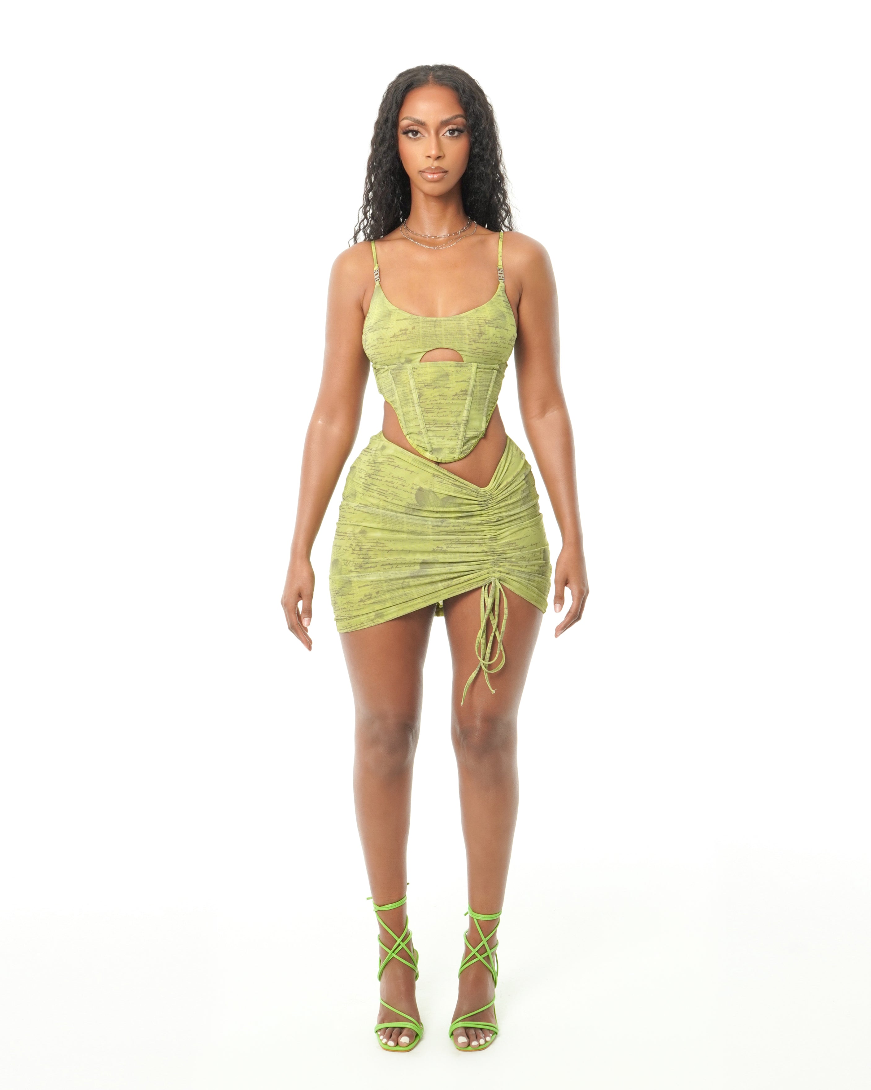 "FANTASY" Corset Top - Lime