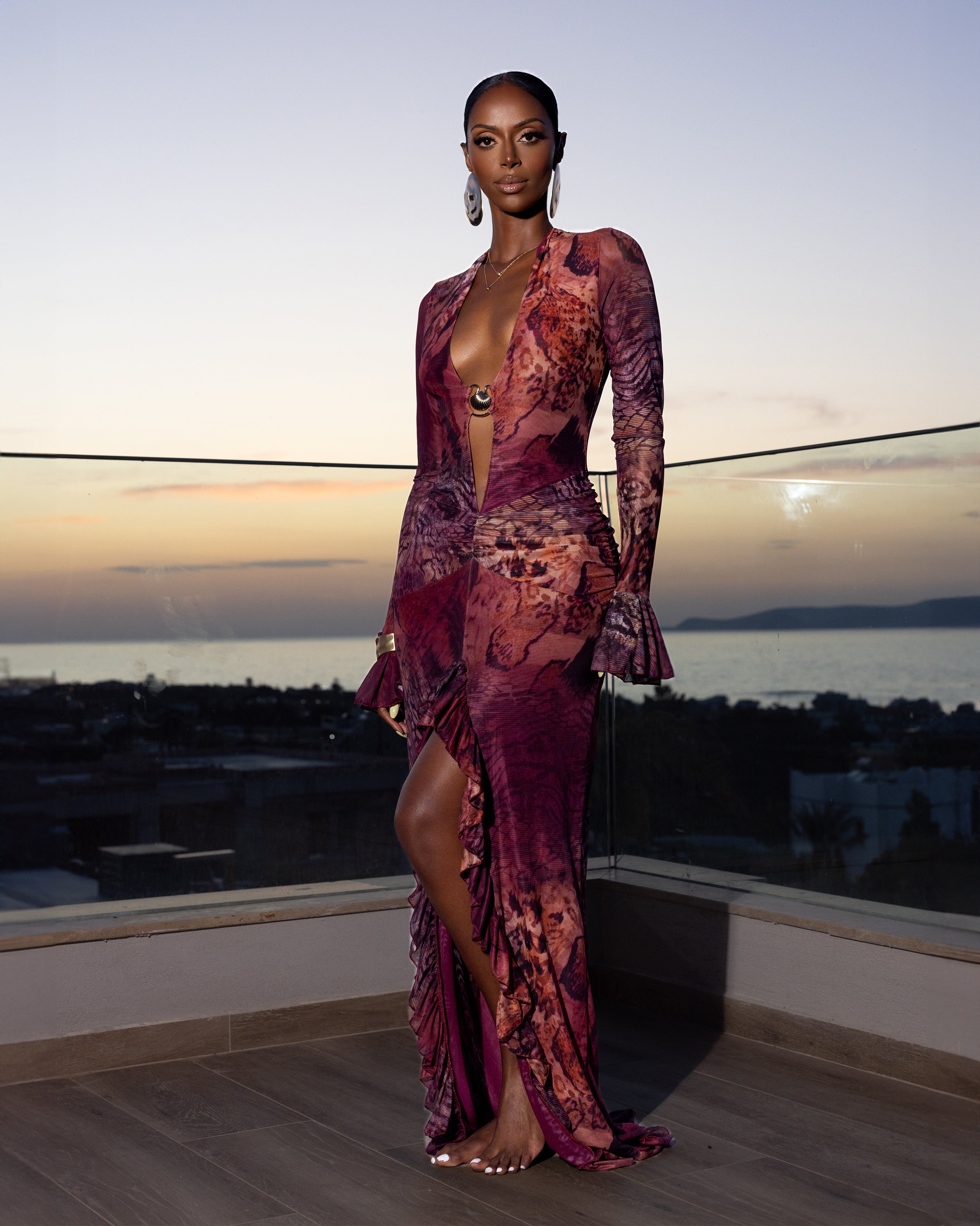 "MONROE" Maxi Dress - Burgundy