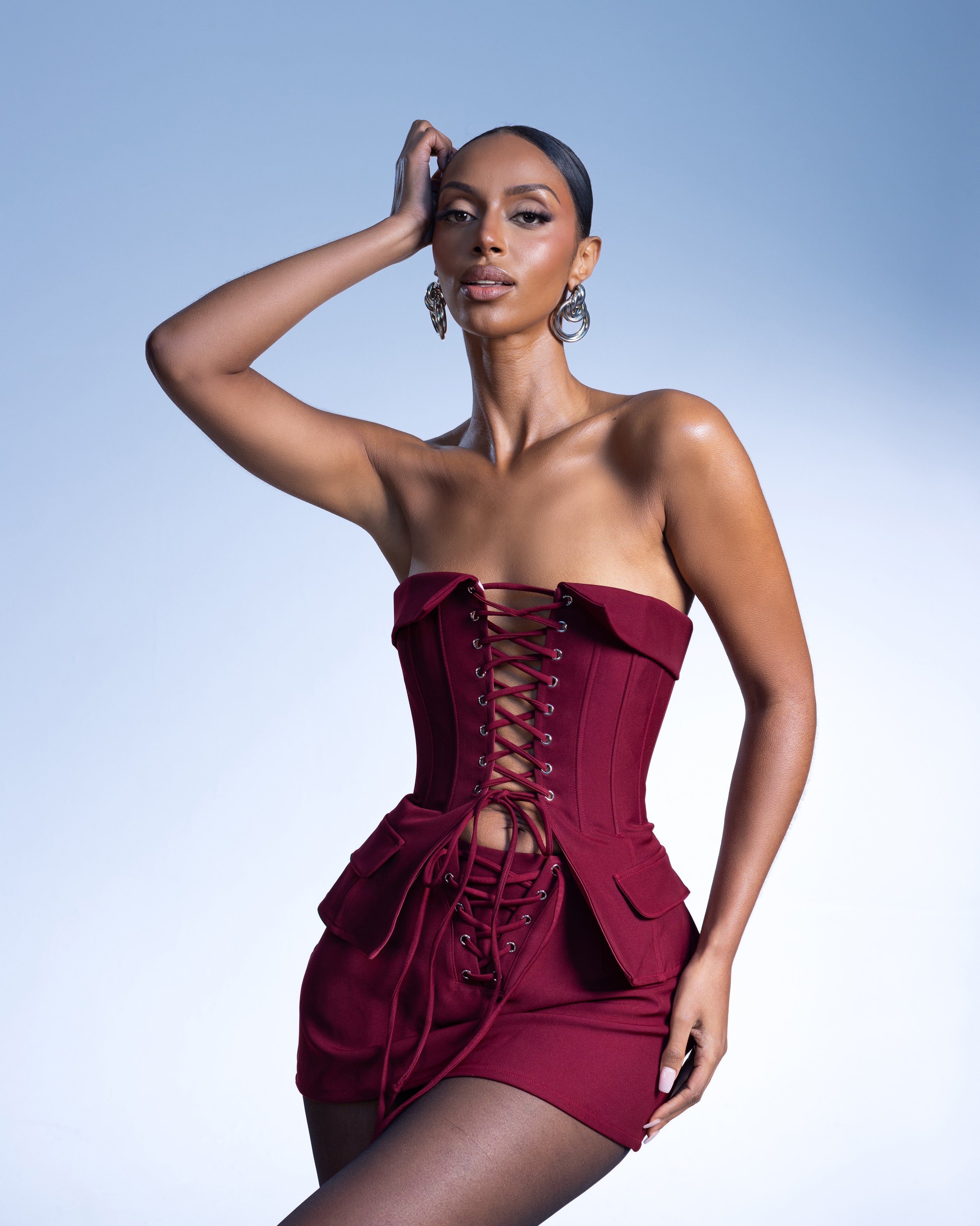 "BLAIR" Skirt - Burgundy