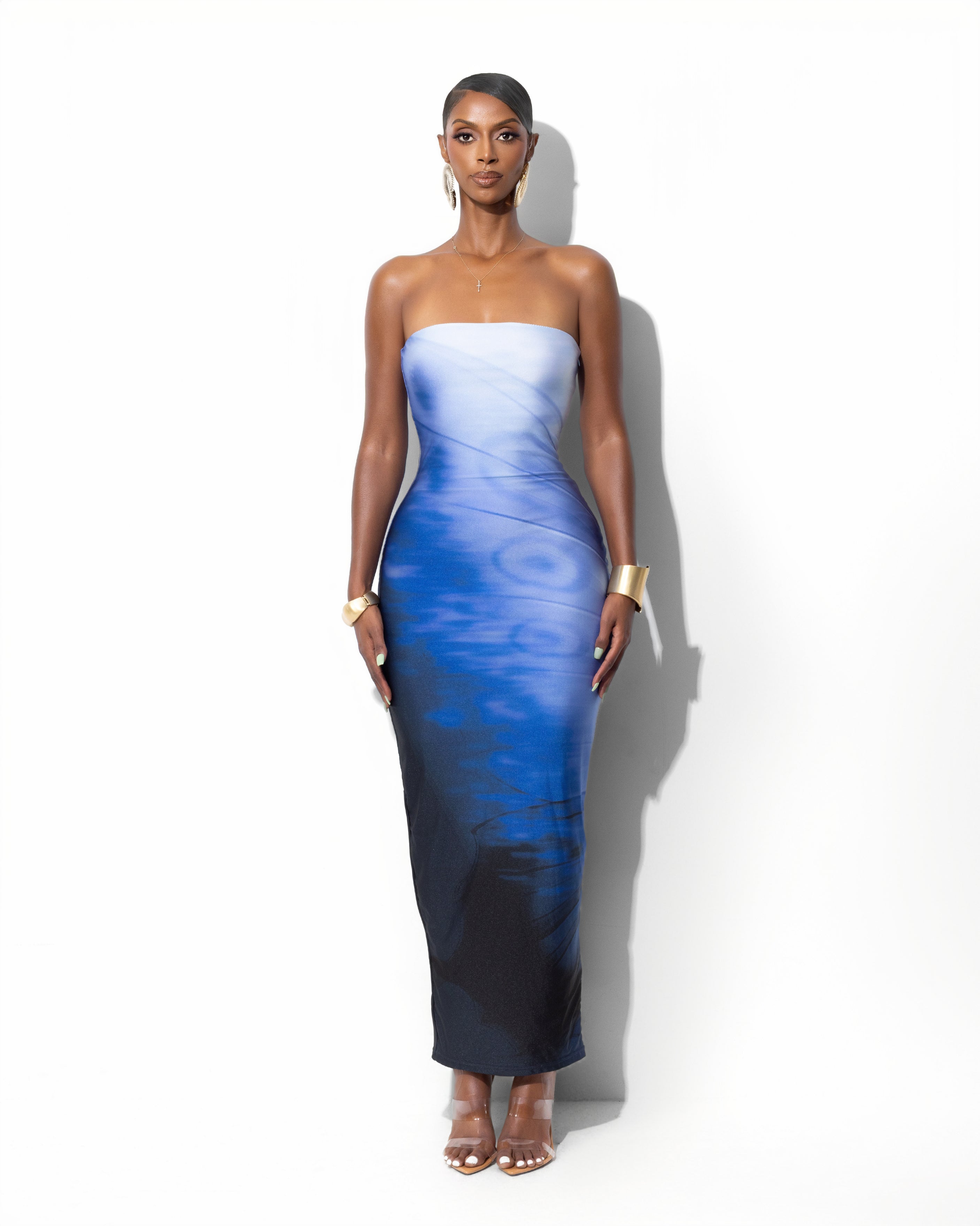 "FORTUNE" Midi Dress - Blue