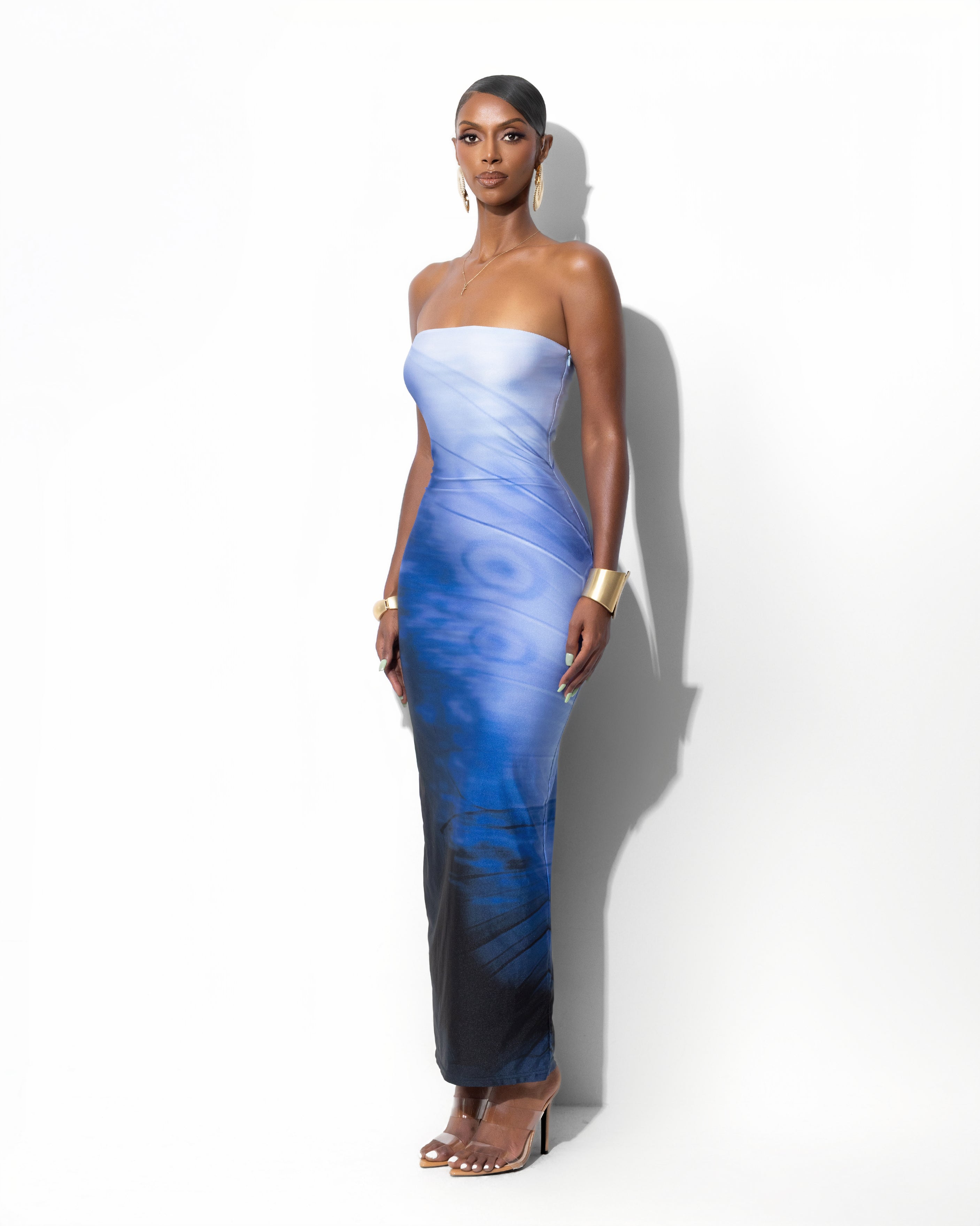 "FORTUNE" Midi Dress - Blue