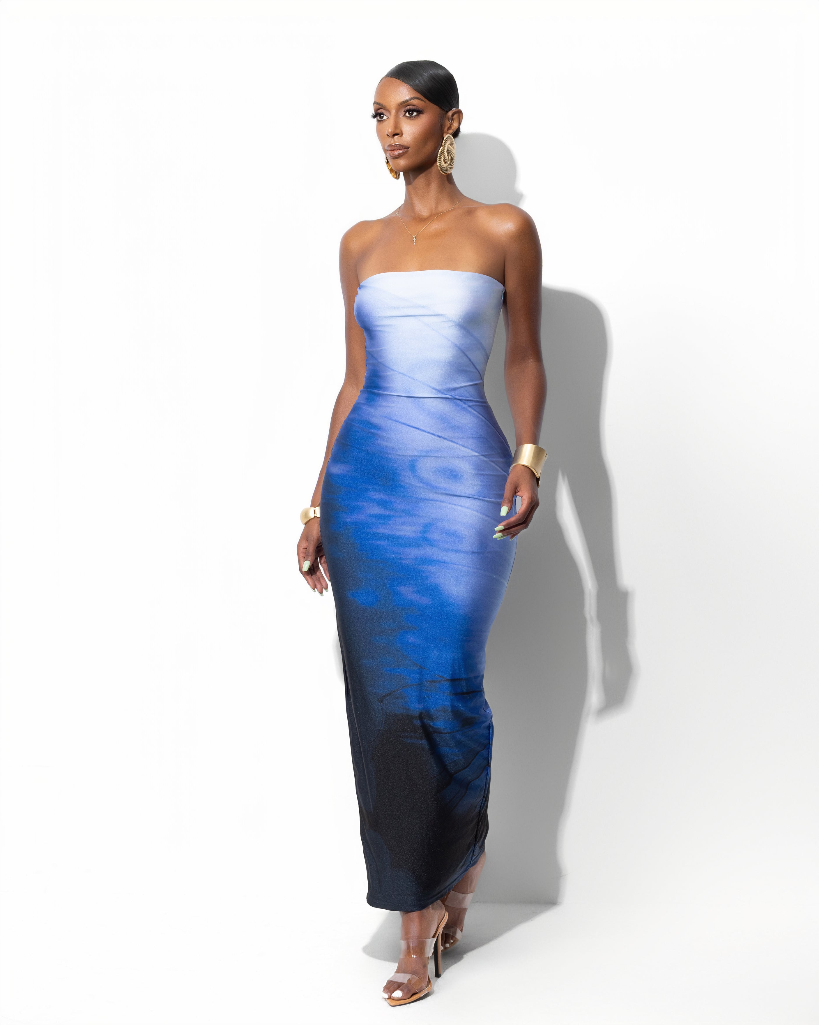 "FORTUNE" Midi Dress - Blue