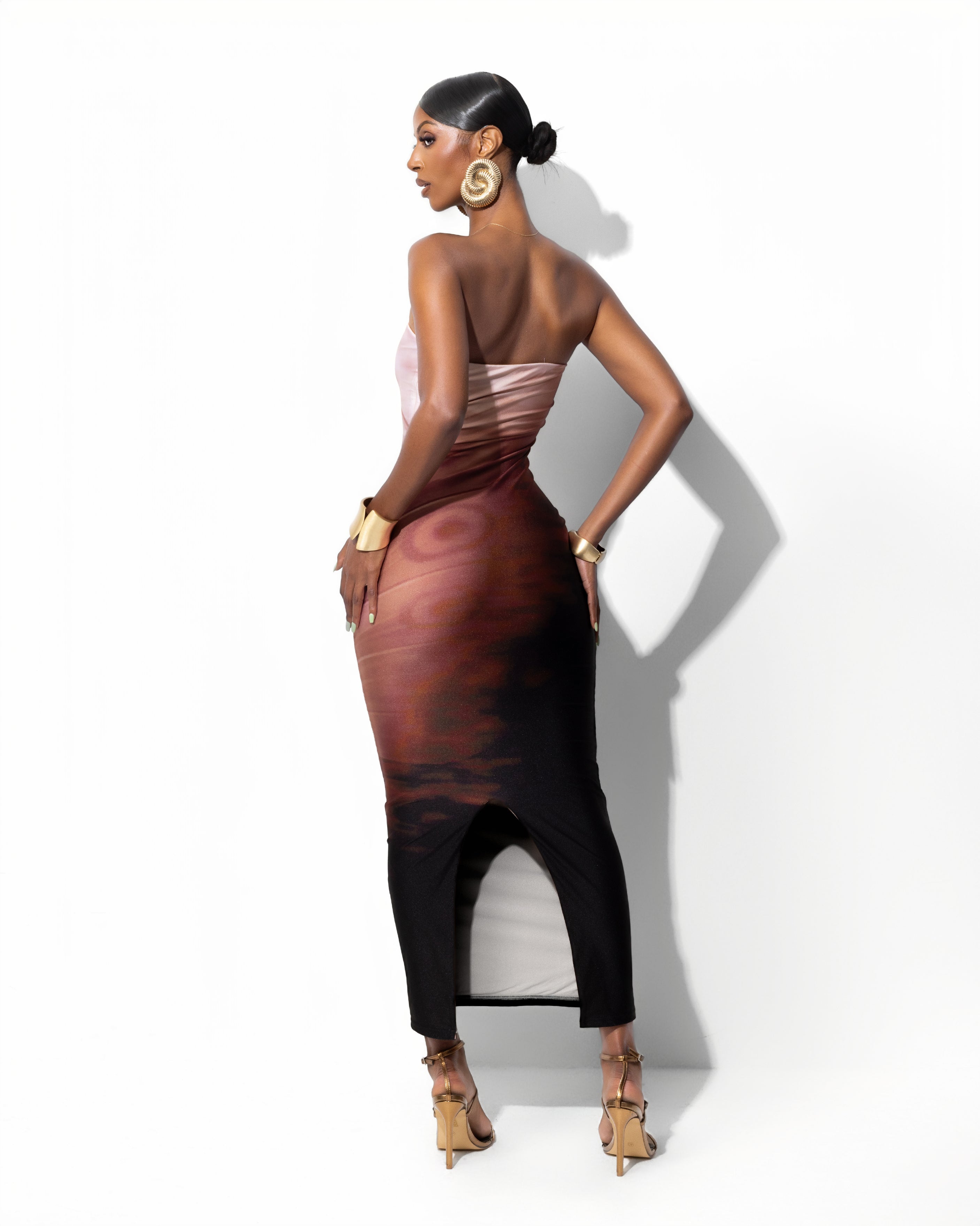 "FORTUNE" Midi Dress - Brown