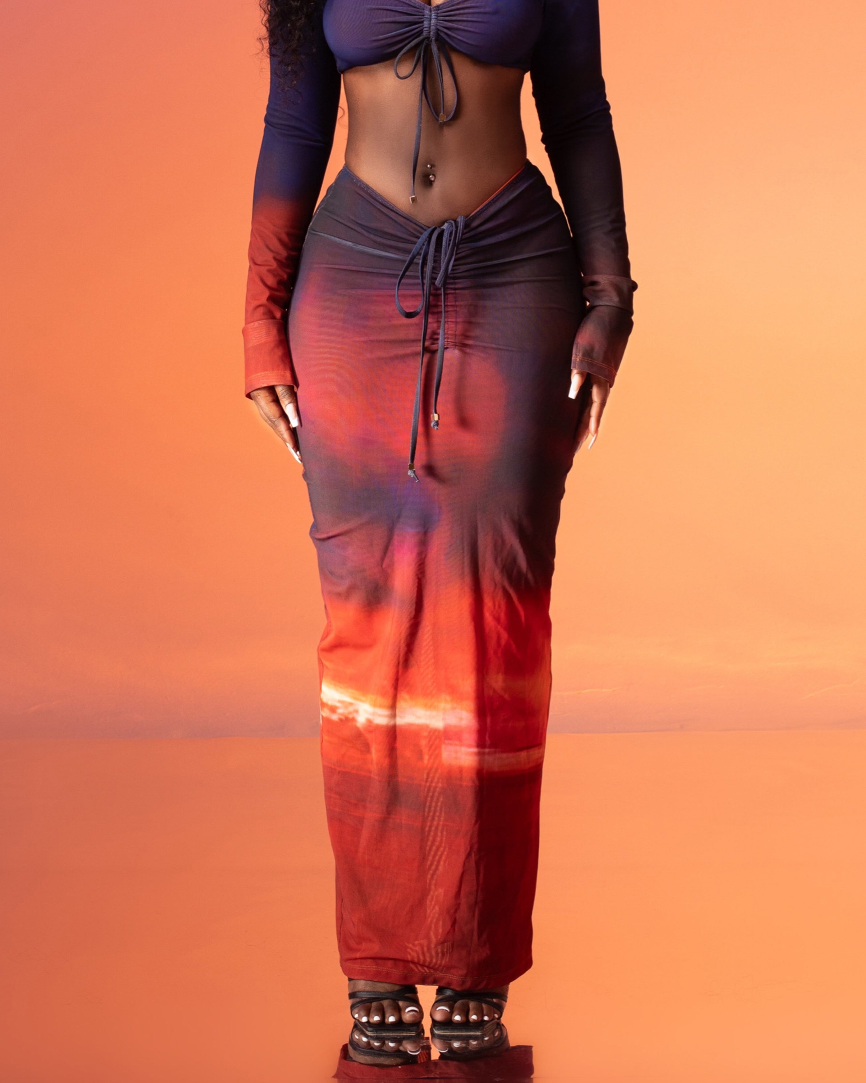 "GRACES" Maxi Skirt - Orange