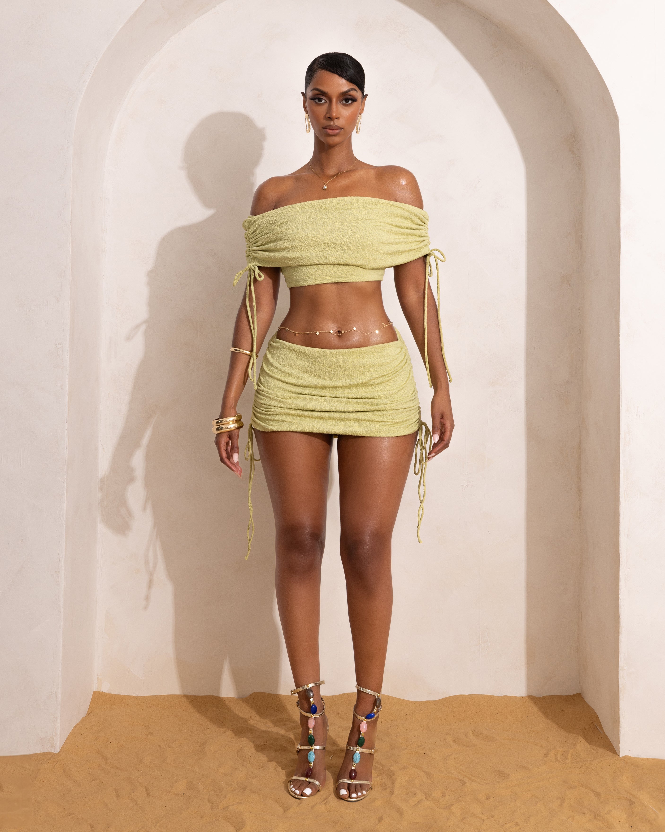 "MILAN" Skirt - Chartreuse