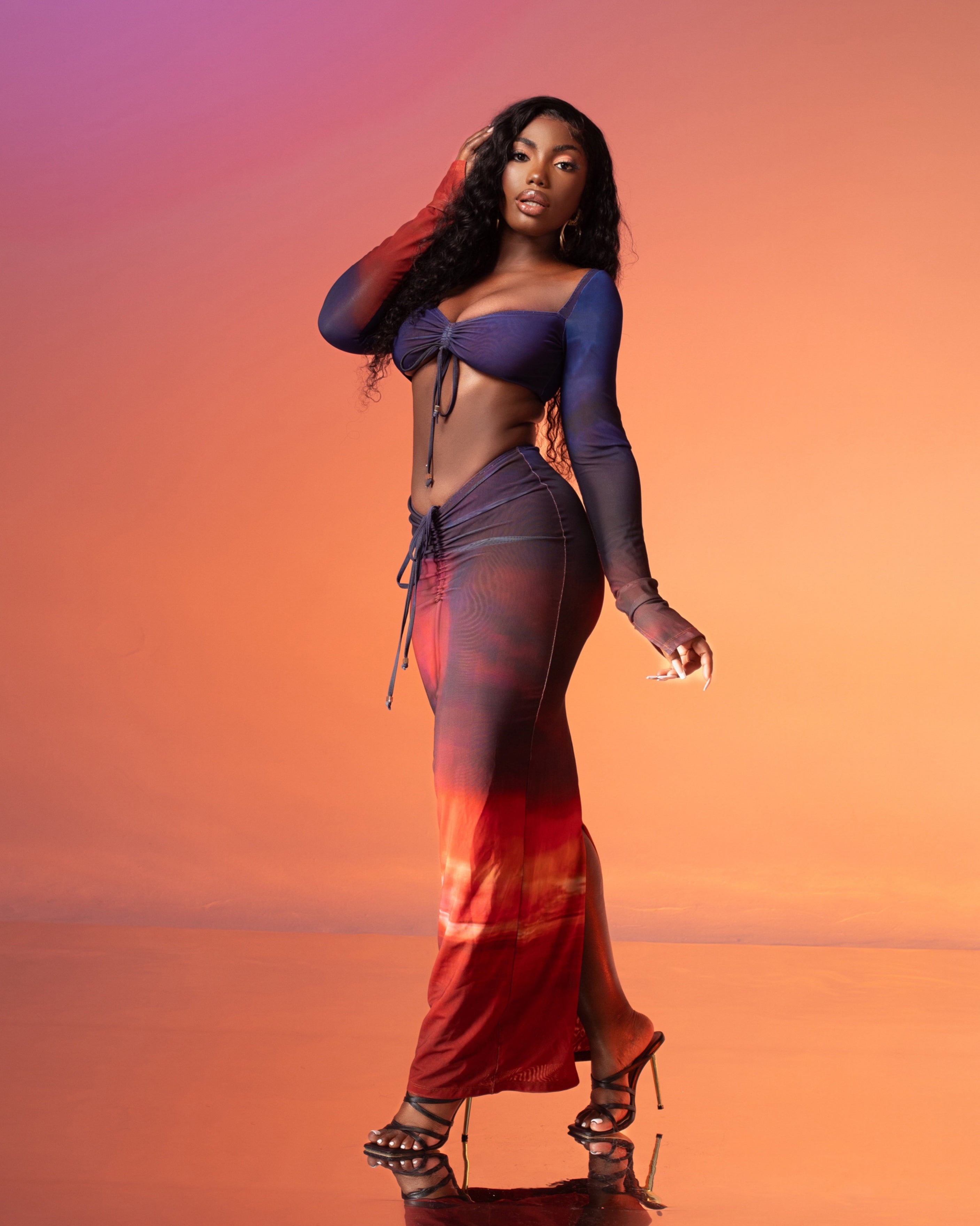 "GRACES" Maxi Skirt - Orange