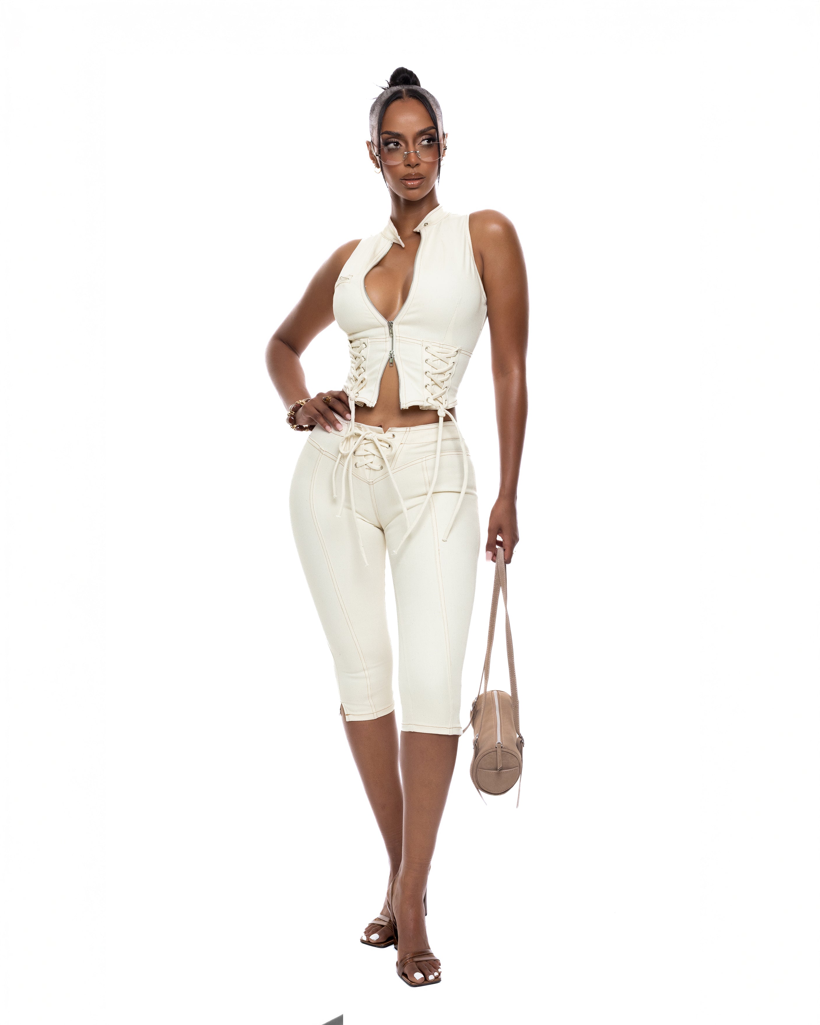 "RAVEN" Top - Cream Denim