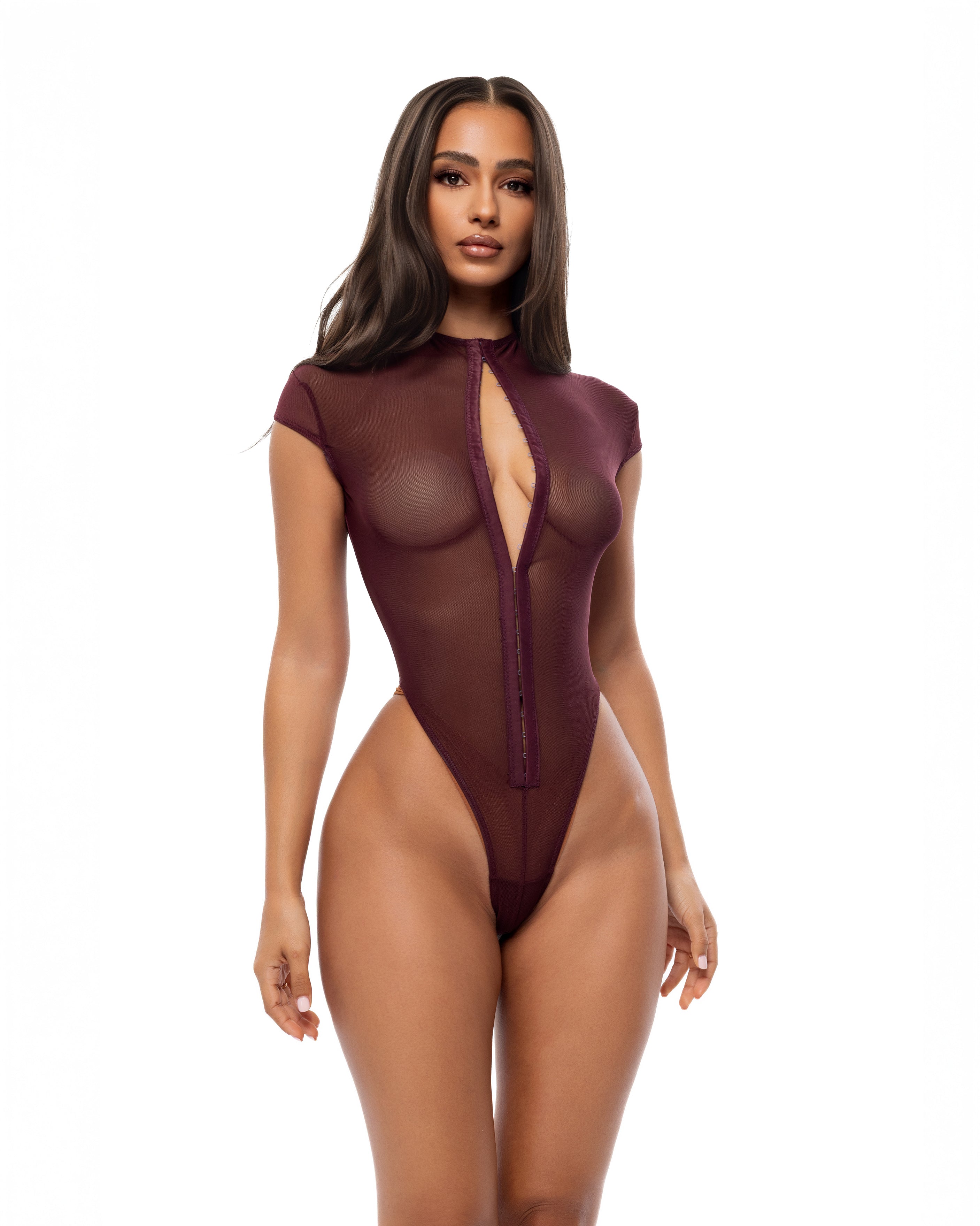 &quot;ESCAPE&quot; Bodysuit - Maroon