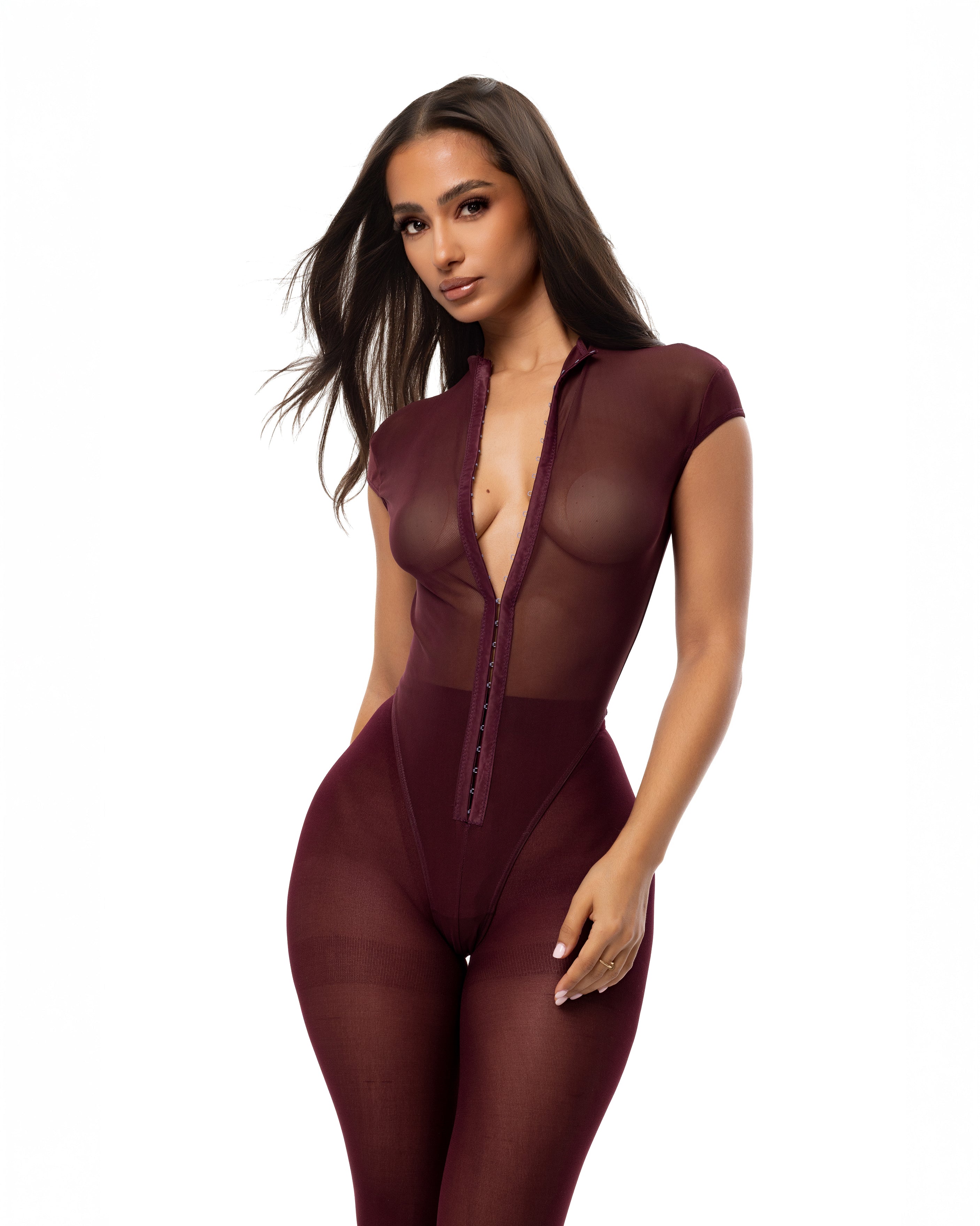 &quot;ESCAPE&quot; Bodysuit - Maroon