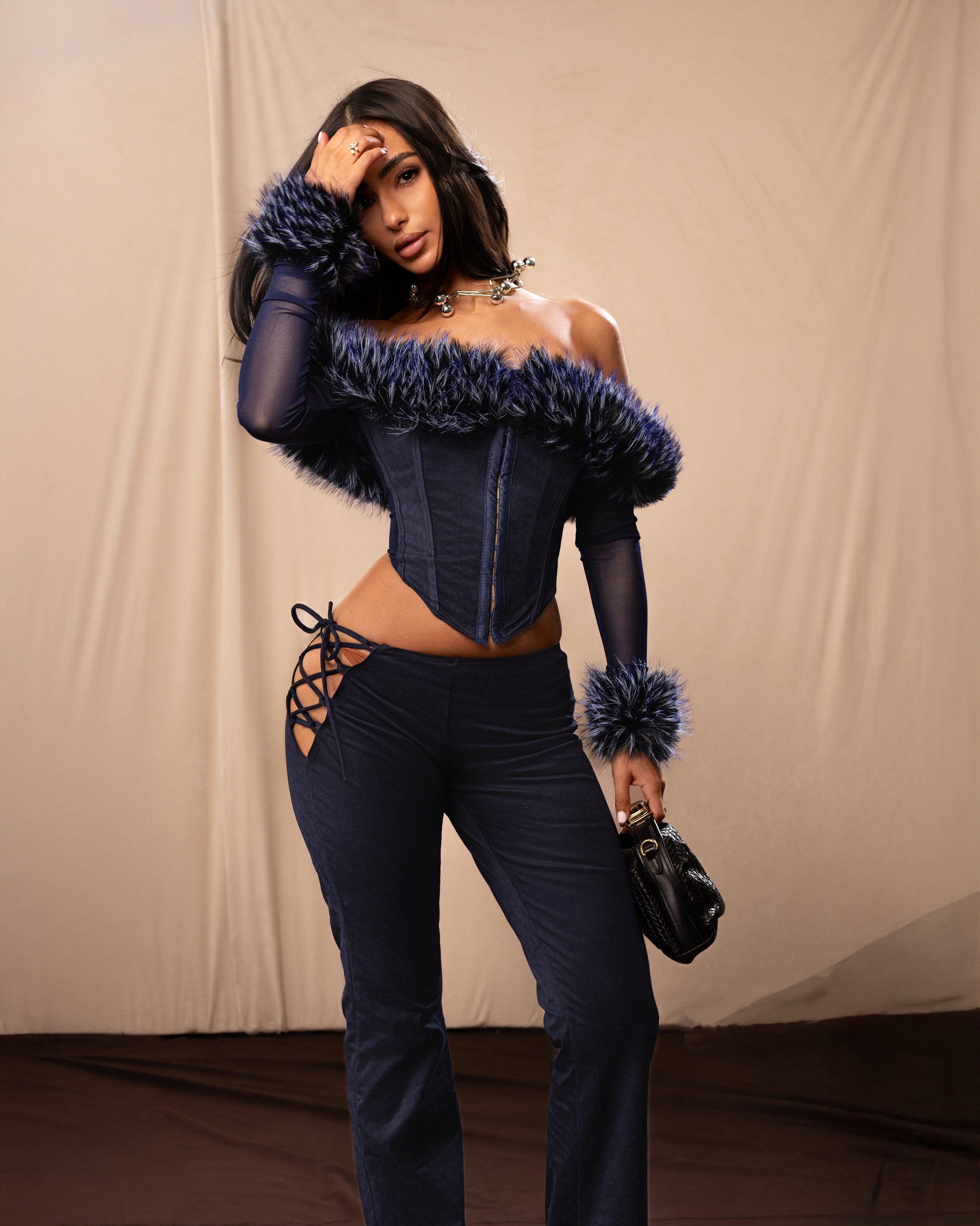 "SASHA" - Trouser - Blue/Black