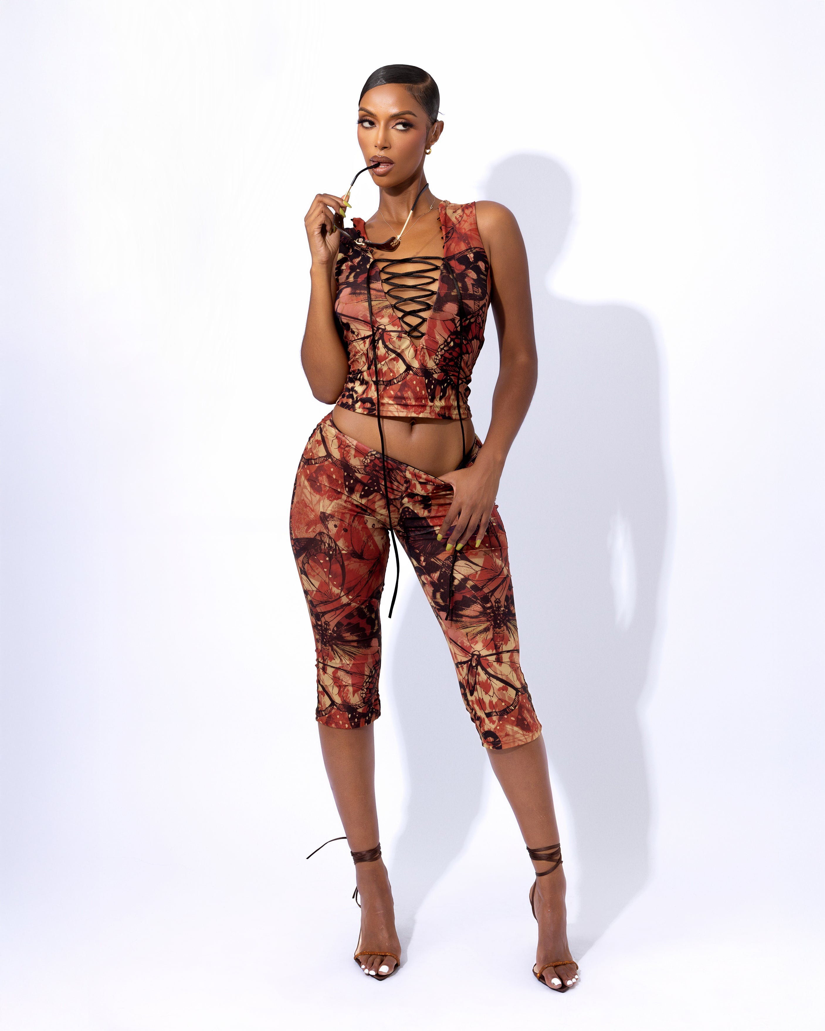 &quot;KIMERA&quot; Lace Up Top - Multi