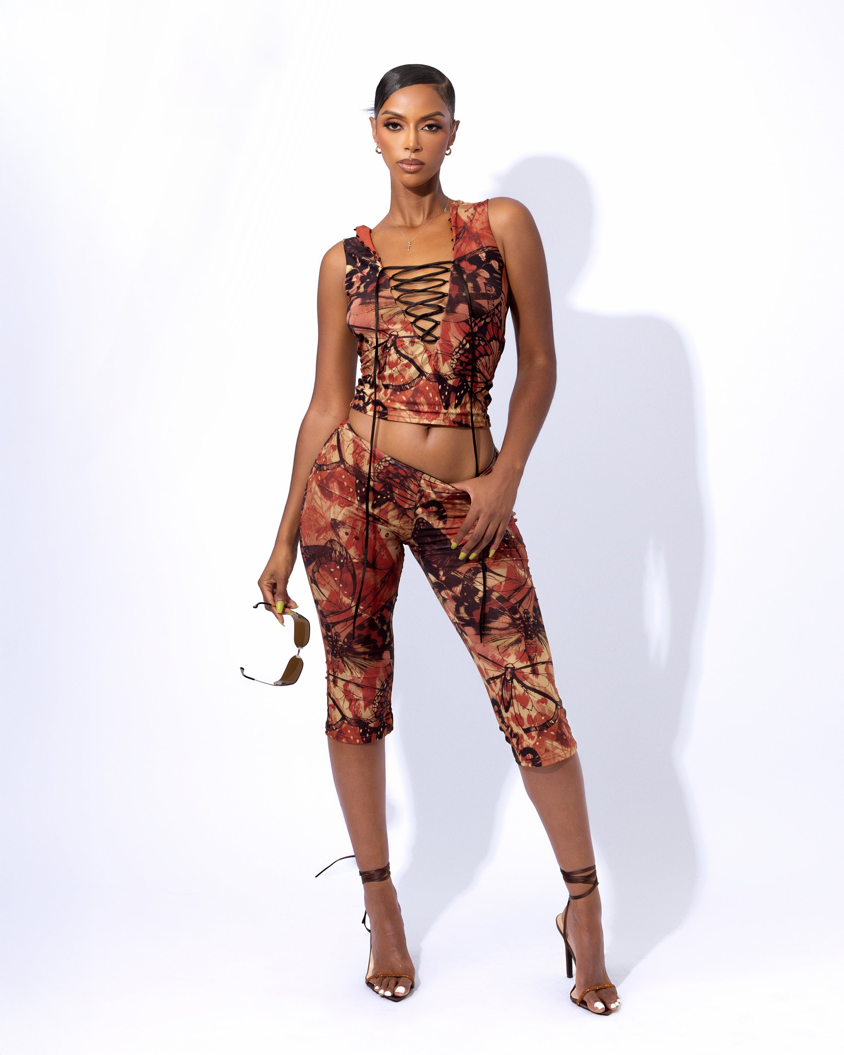 &quot;KIMERA&quot; Lace Up Top - Multi