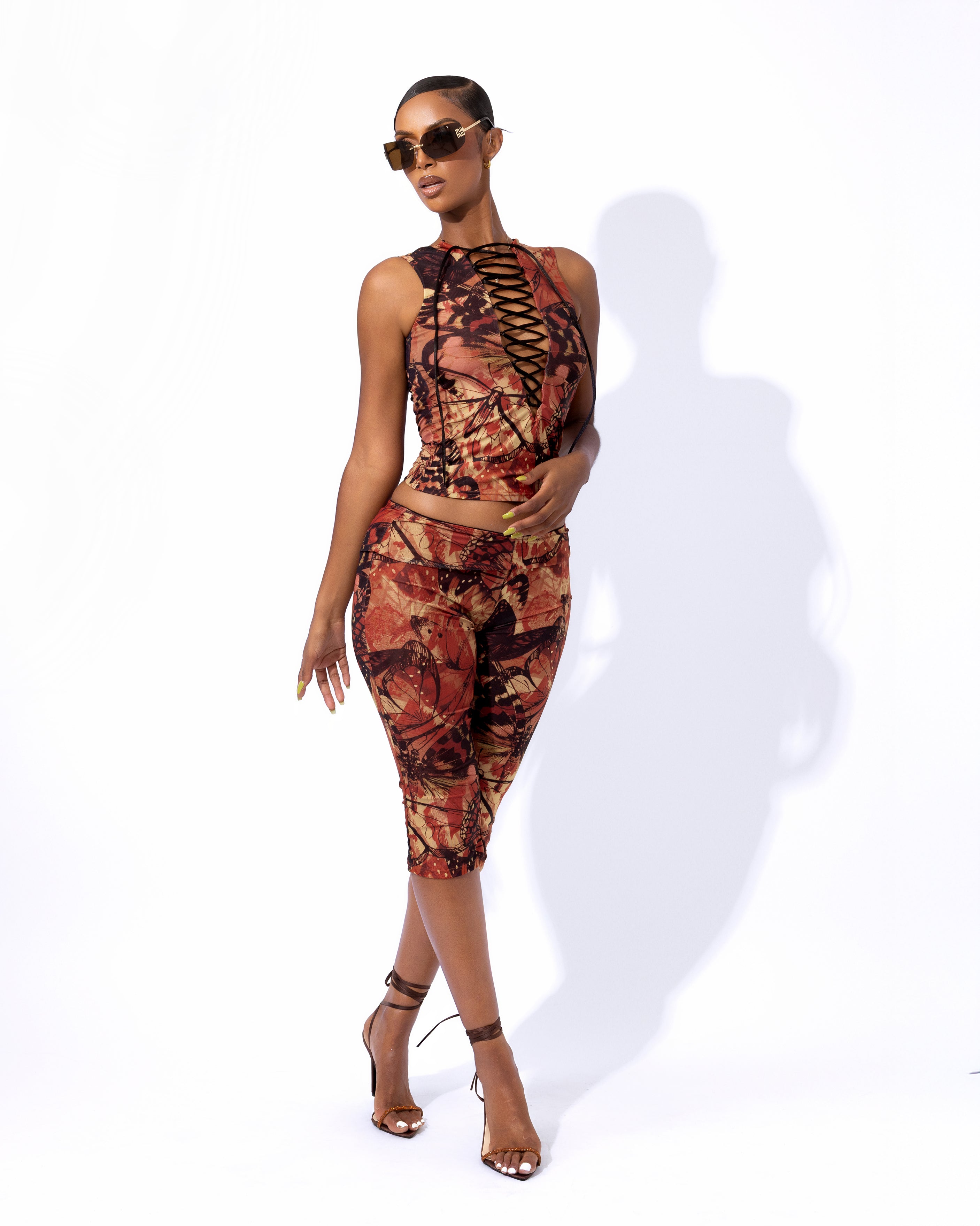 &quot;KIMERA&quot; Lace Up Top - Multi