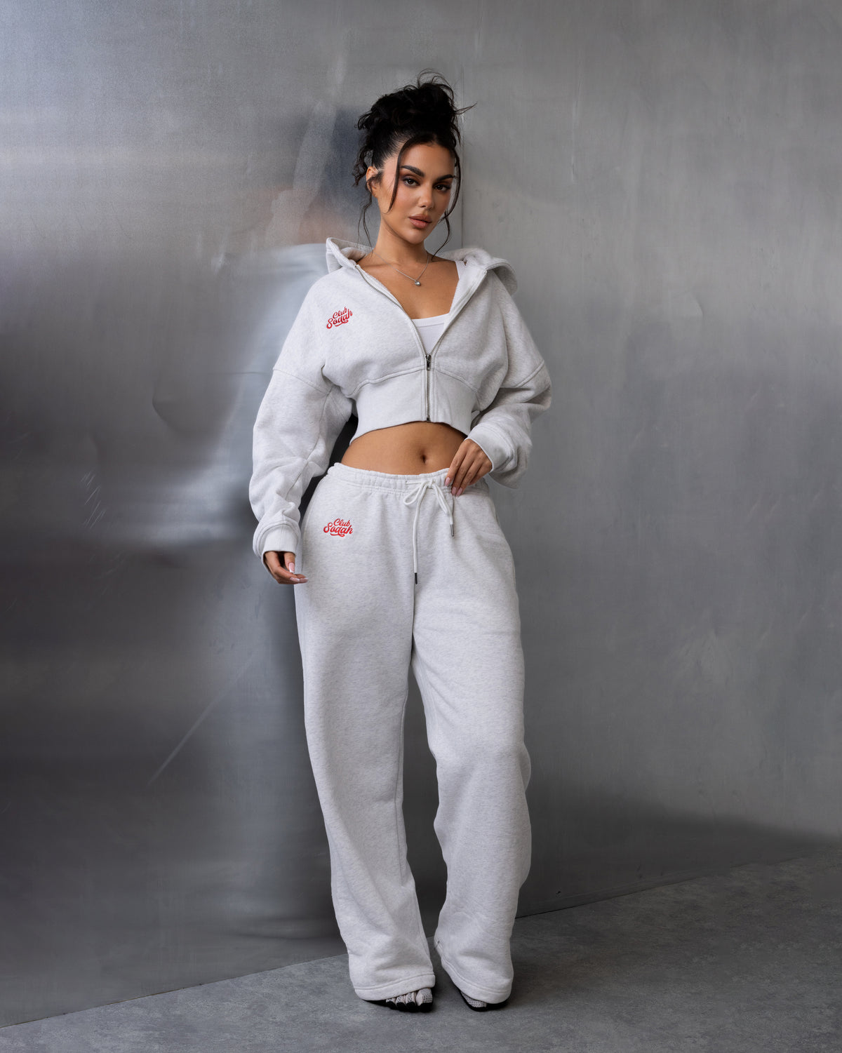 "LAYLAH" Joggers - Grey/Red