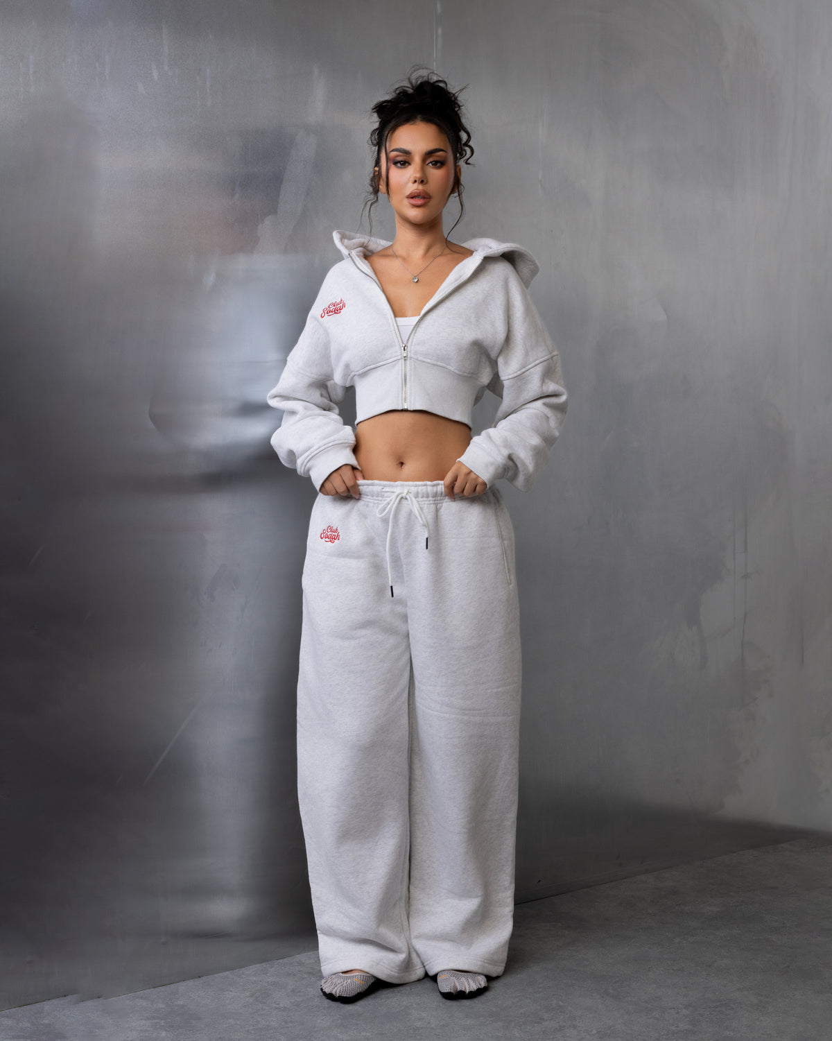 "LAYLAH" Joggers - Grey/Red