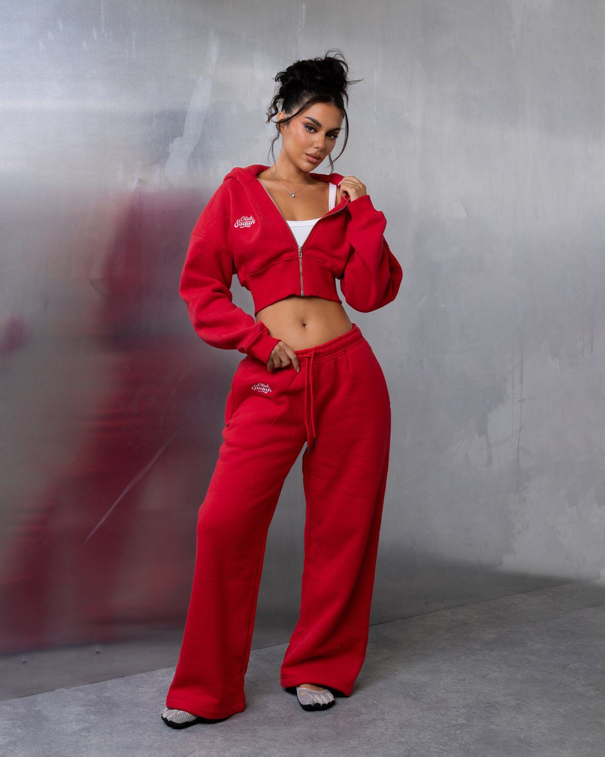 "LAYLAH" Joggers - Red/White