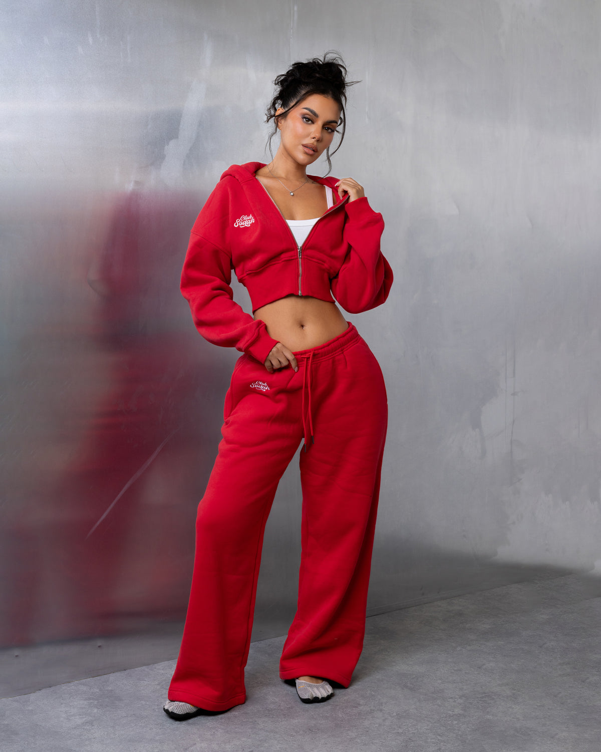 "LAYLAH" Joggers - Red/White