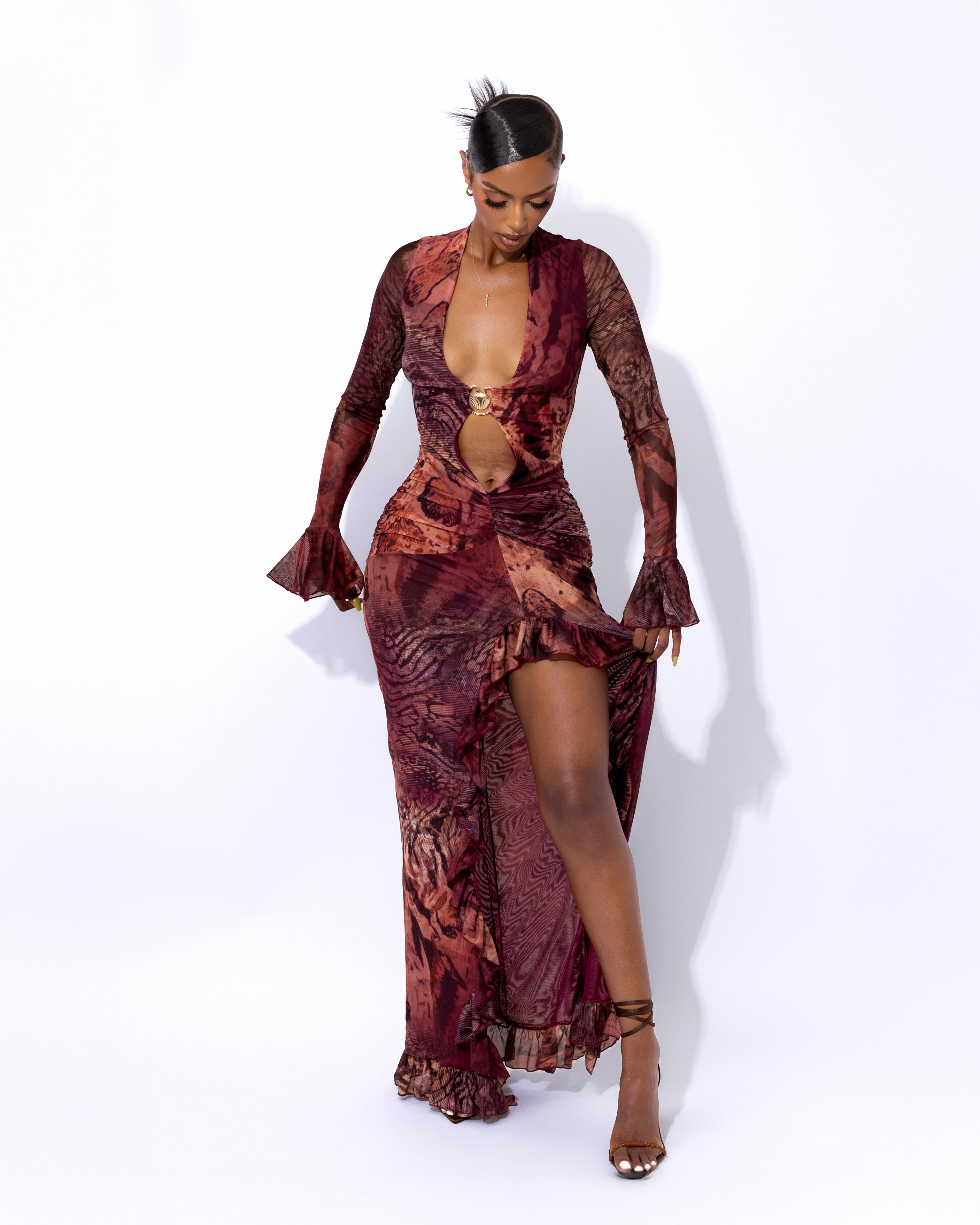 &quot;MONROE&quot; Maxi Dress - Burgundy
