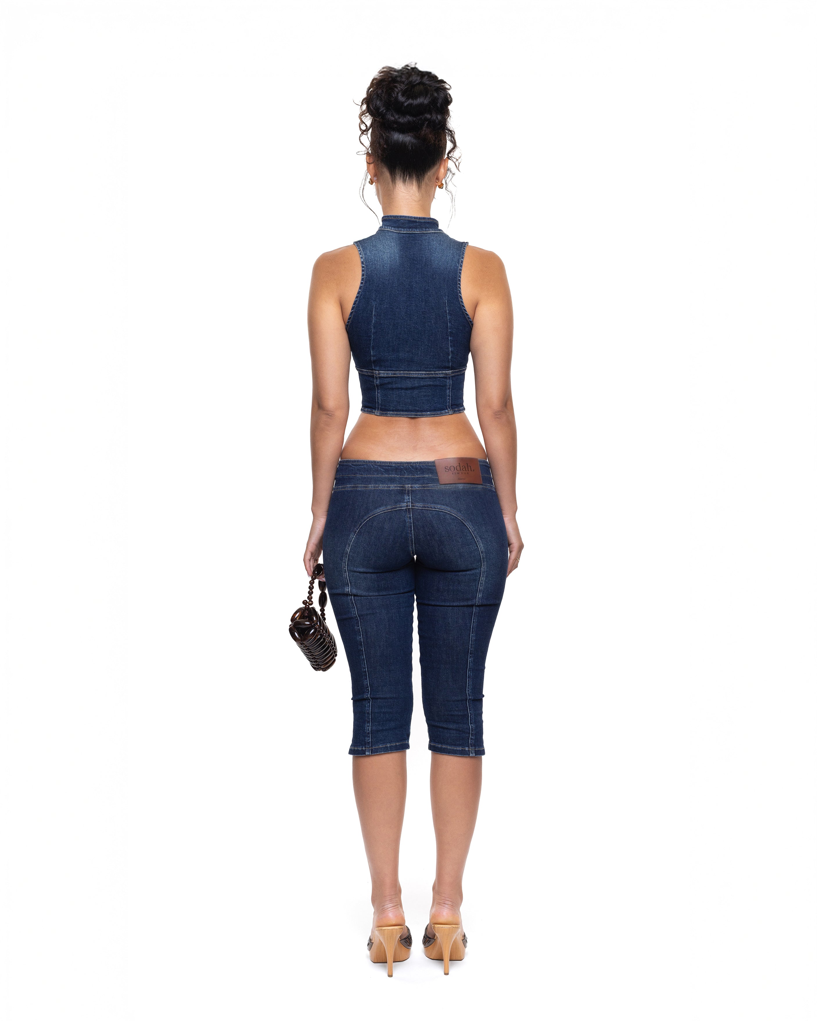 "CASSIE" Capris - Blue Denim