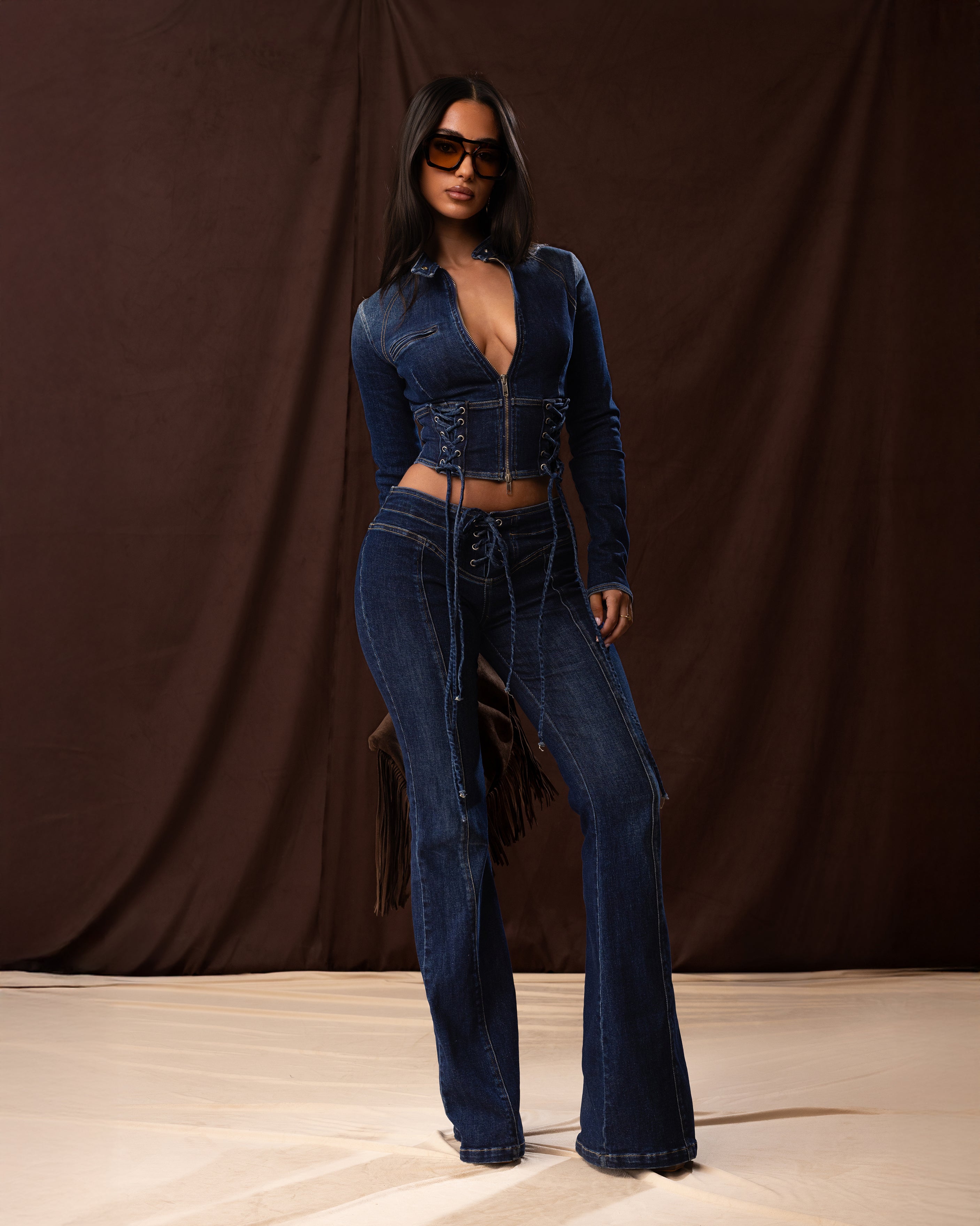 &quot;SAPHIRA&quot; Top - Blue Denim