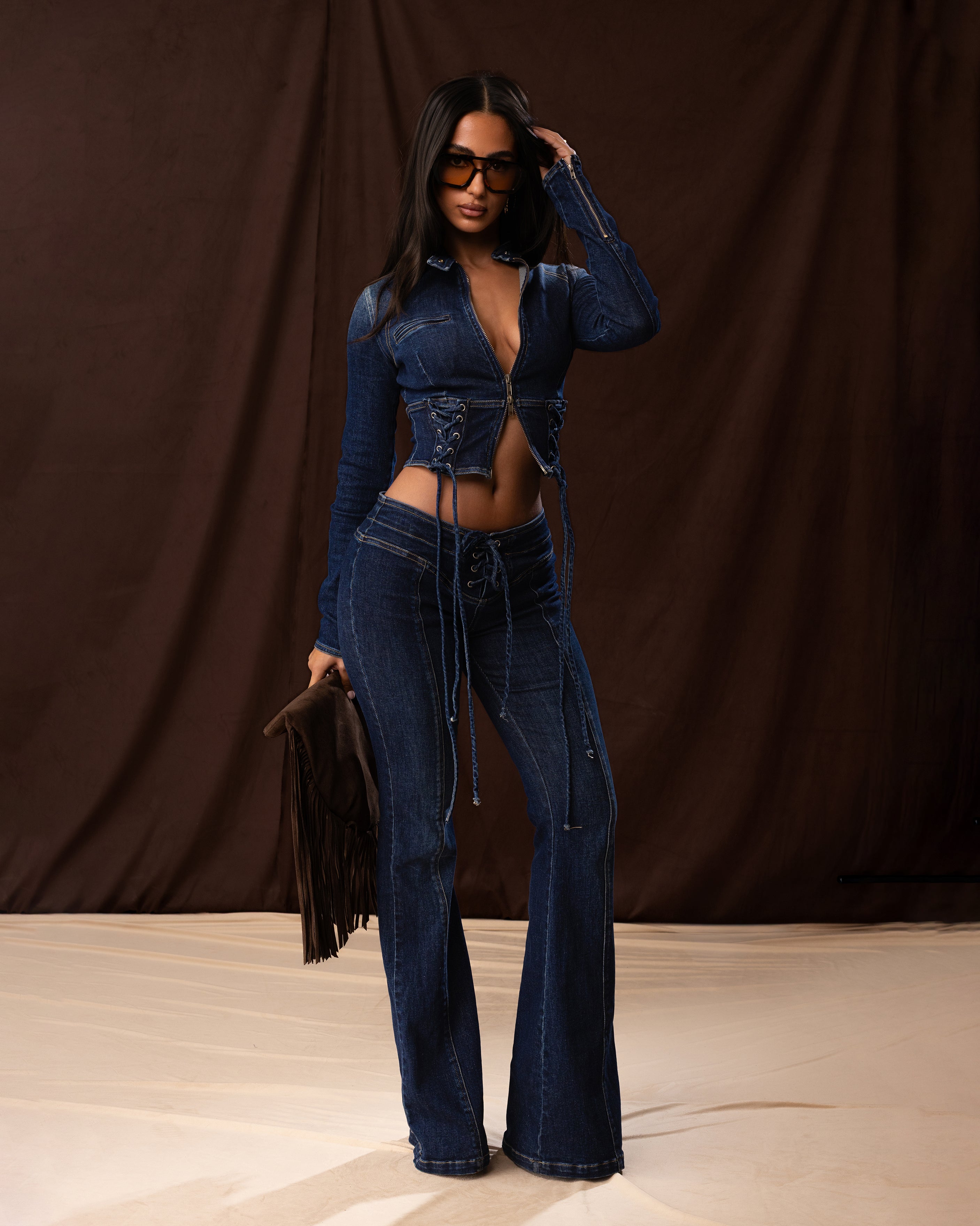 &quot;SAPHIRA&quot; Top - Blue Denim