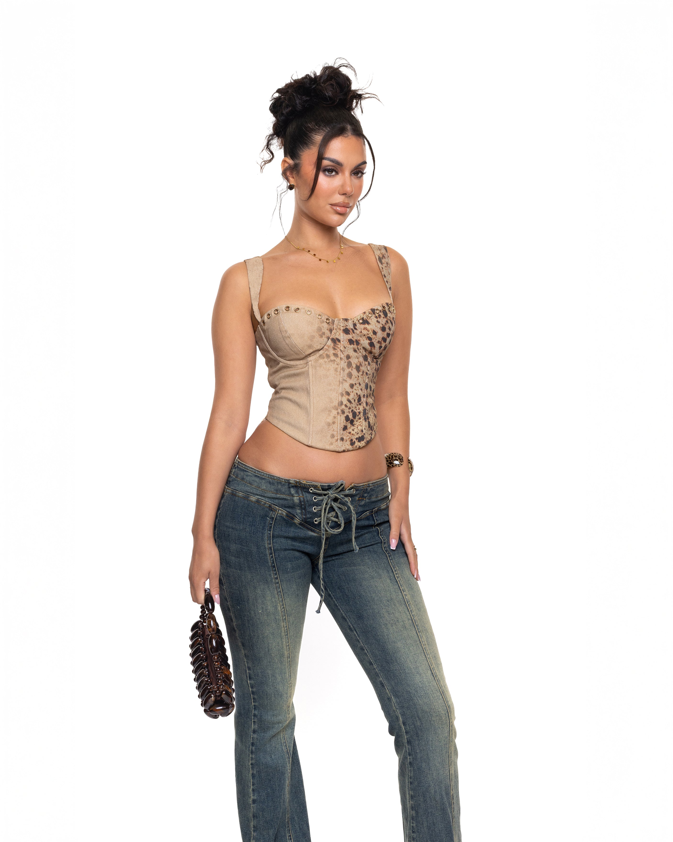 "VELORA" Top - Sand Denim