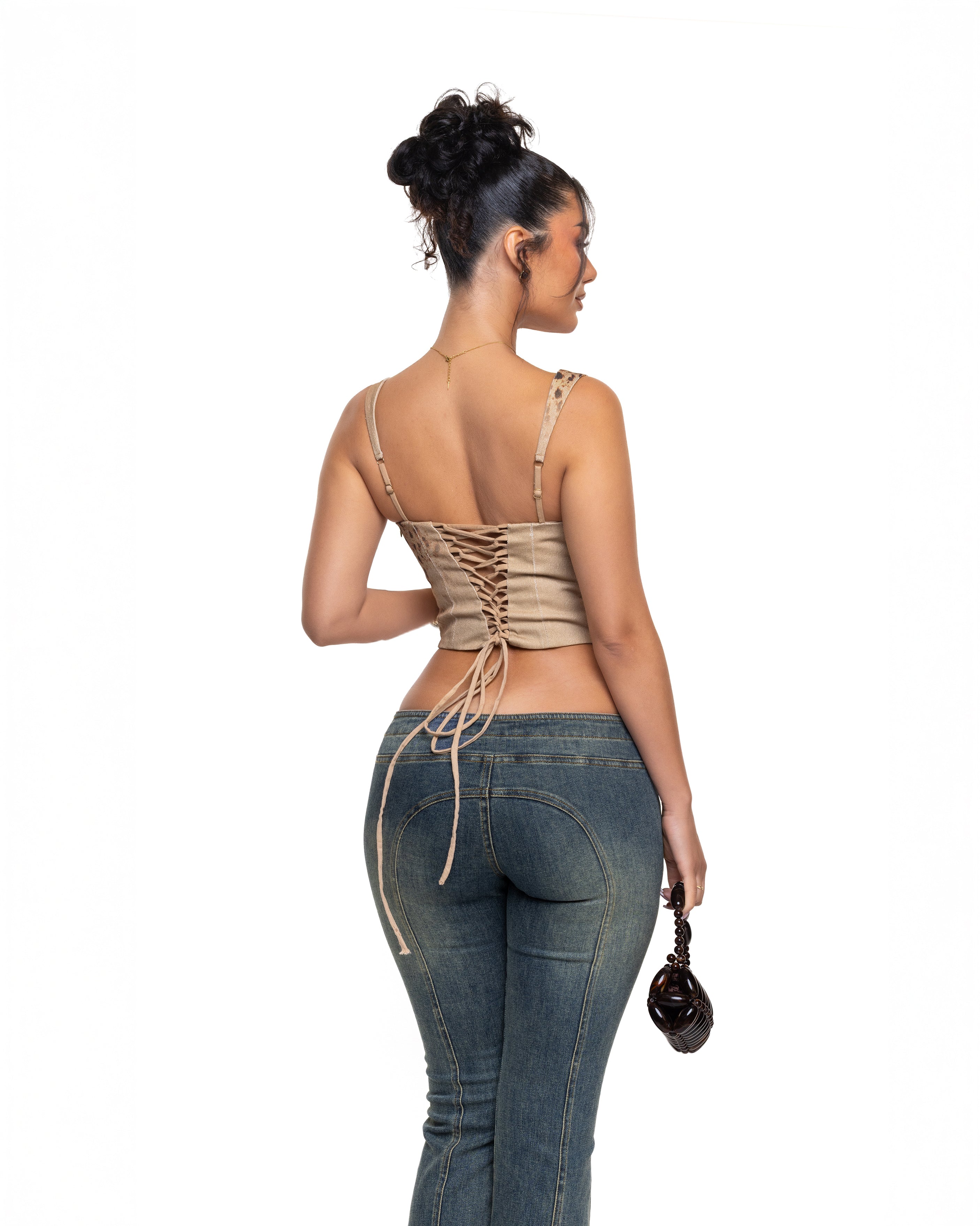 "VELORA" Top - Sand Denim