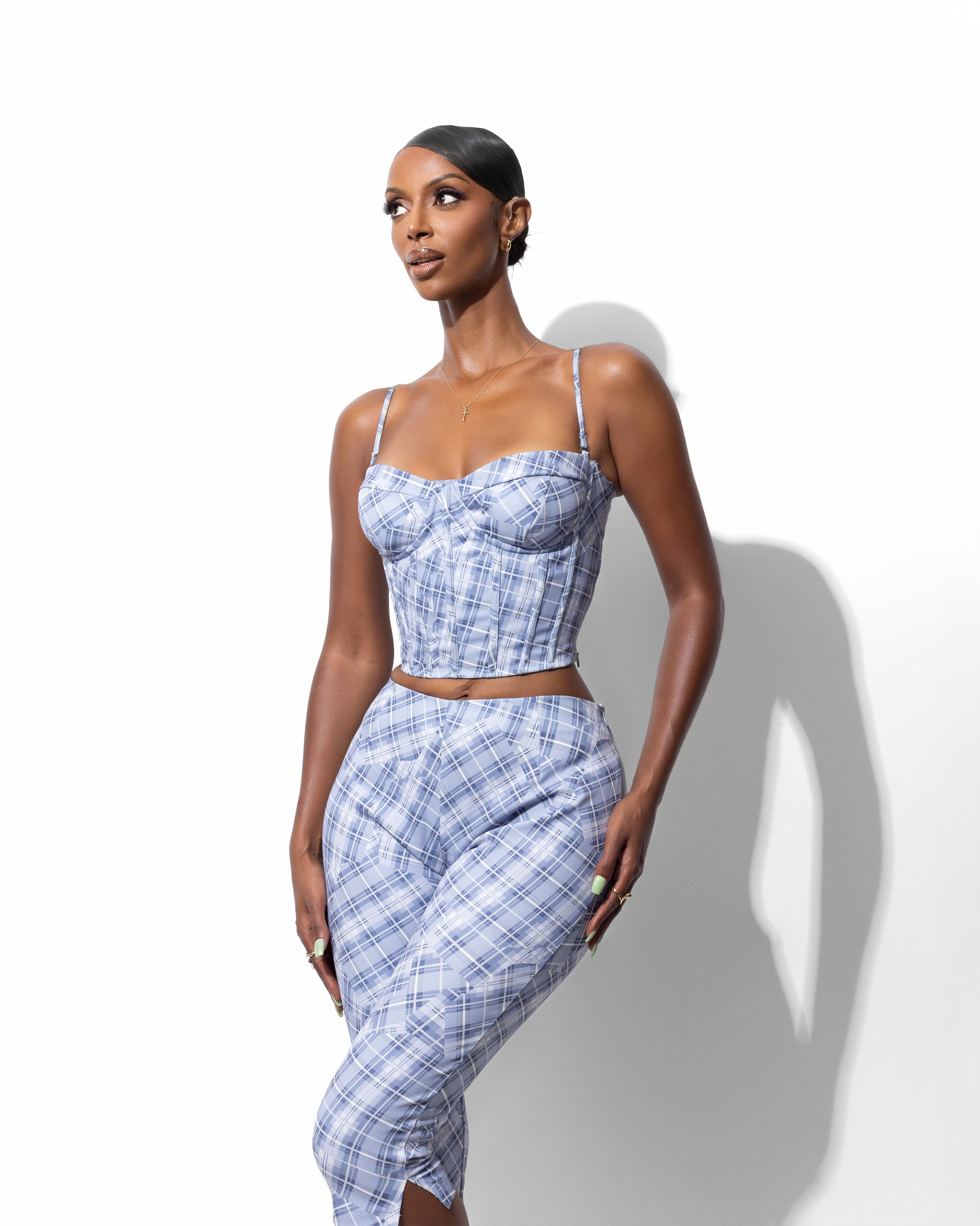 &quot;FALLON&quot; Corset Top - Blue